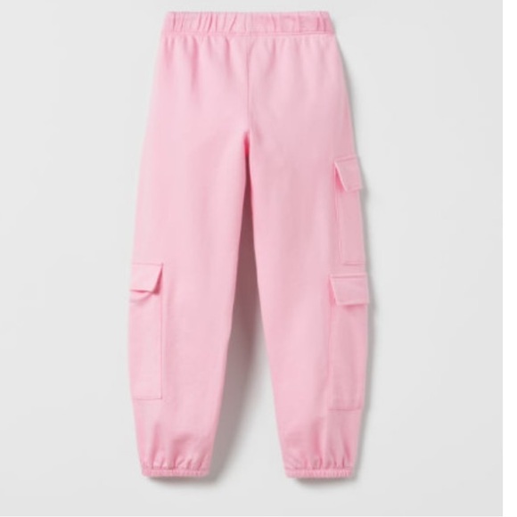 Zara Girls' Pants Casual Twill Cargo Joggers with Adjustable Elastic Waistband - Picture 2 of 10